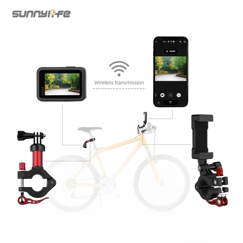 Sunnylife适用Action 4/GoPro 12自行车后座管夹鞍管夹 自行车手机夹手机导航支架 Insta360 GO 3口袋灵眸运动相机配件