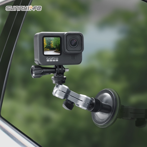 Sunnylife Pocket 2/GoPro 12/Insta360 GO 3/One X2汽车载吸盘支架 车窗玻璃吸盘铝合金可调 运动相机手机导航支架配件