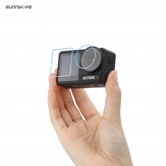 Sunnylife OSMO ACTION 4钢化膜配件镜头保护膜显示屏防爆贴膜