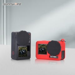 Sunnylife OSMO ACTION4/3硅胶镜头盖罩运动相机保护套壳防摔挂绳