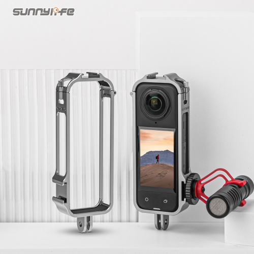 Sunnylife Insta360 X4铝合金属兔笼拓展边框双冷靴口相机保护壳