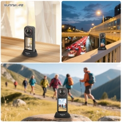 Sunnylife Insta360X5车载底座影石X4相机桌面支撑直立硅胶底座