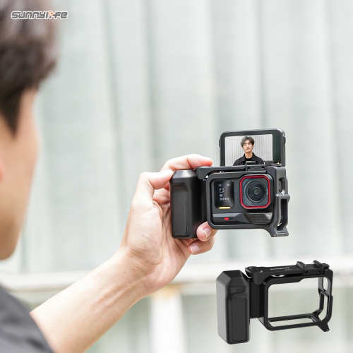 Sunnylife Insta360 Ace Pro 2/1街拍手柄快拆兔笼扫街握把边框保护壳配件