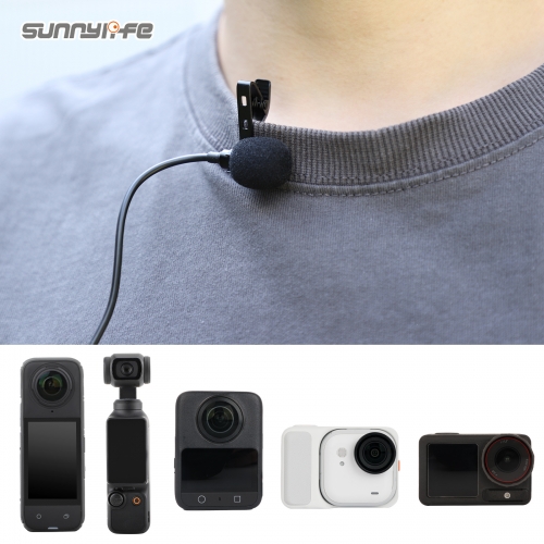 Sunnylife Insta360 X4领夹麦克风POCKET 3运动相机录音麦TypeC