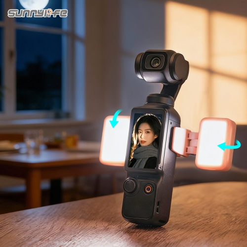 Sunnylife Pocket 3补光灯可调快装柔光灯摄影灯三色补光灯双灯摄影配件