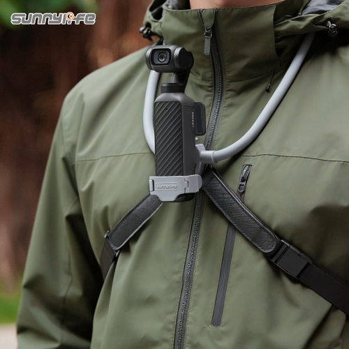 Sunnylife Pocket 4/3可调挂脖支架灵眸口袋胸前固定支架第一视角拍摄配件
