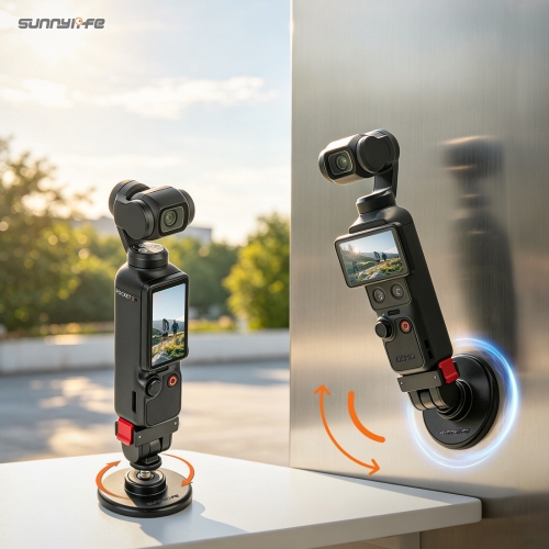 Sunnylife OSMO POCKET4/3磁吸快拆底座支架可调底座支架转接配件