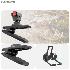 Sunnylife Osmo Pocket 4/3磁吸快拆背包夹360°旋转180°翻转运动相机可调鳄鱼夹