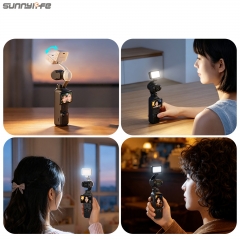 Sunnylife Pocket 4磁吸补光灯折叠可调三色柔光灯补光摄影配件