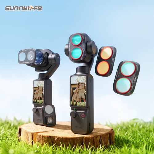 Sunnylife赛迪斯Osmo Pocket 4P磁吸滤镜微距增广镜黑柔&VND滤镜